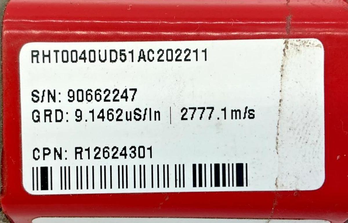 Used MTS RHT0040UD51AC202211 Temposonics R-Series Linear Pos Sensor GRD: 9.1462uS/In
