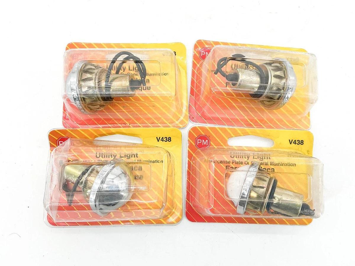 New Lot of 4 Peterson V438 Chrome License Plate Utility Lamp