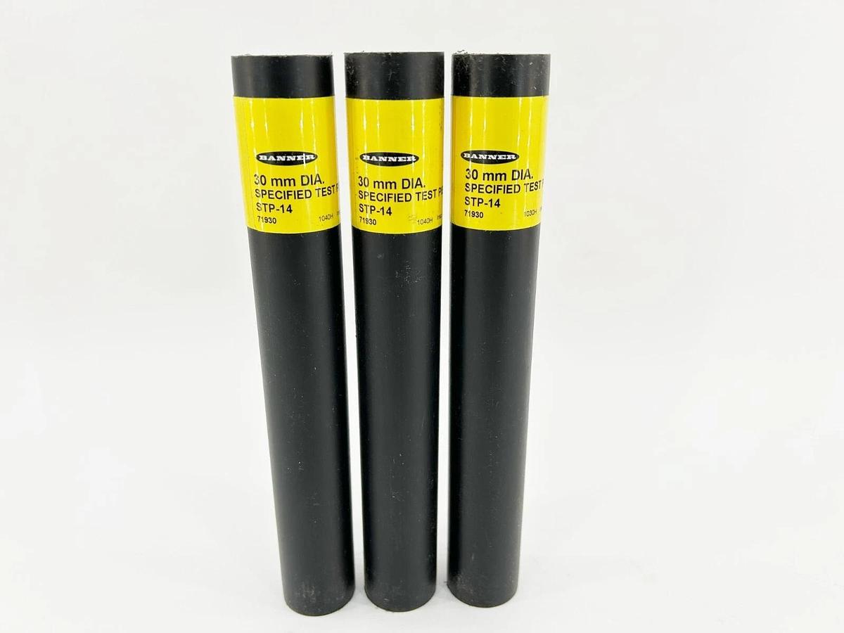 New Lot of 3 Banner Engineering 71930 Test Piece 30MM DIA 8" STP-14 - No Box