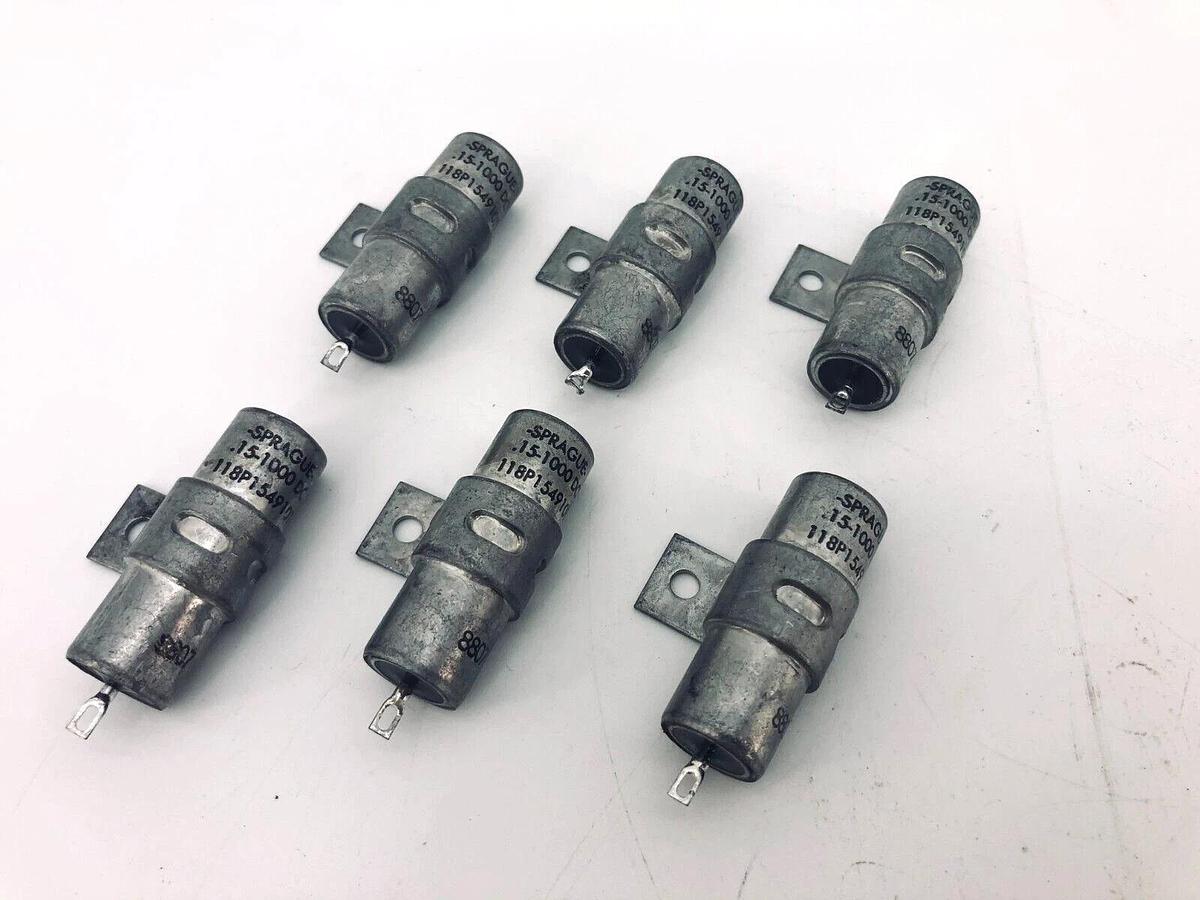 Lot of 6 New Sprague 8807 Capacitor .15-1000 VDC 118P154910T12