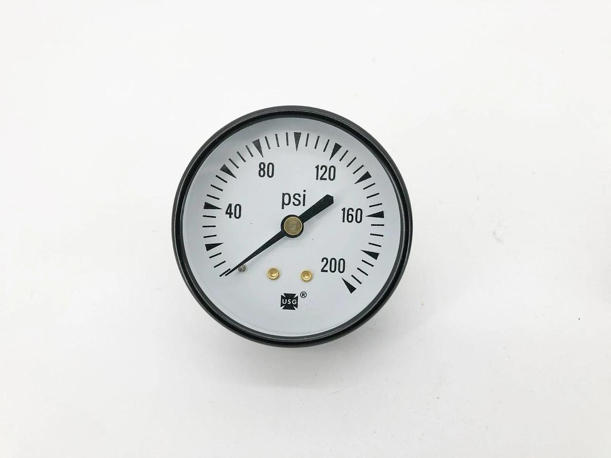 Lot of 2 New Ametek Lawson 29659 Pressure Gauges Center Back Mount 0 to 200PSI