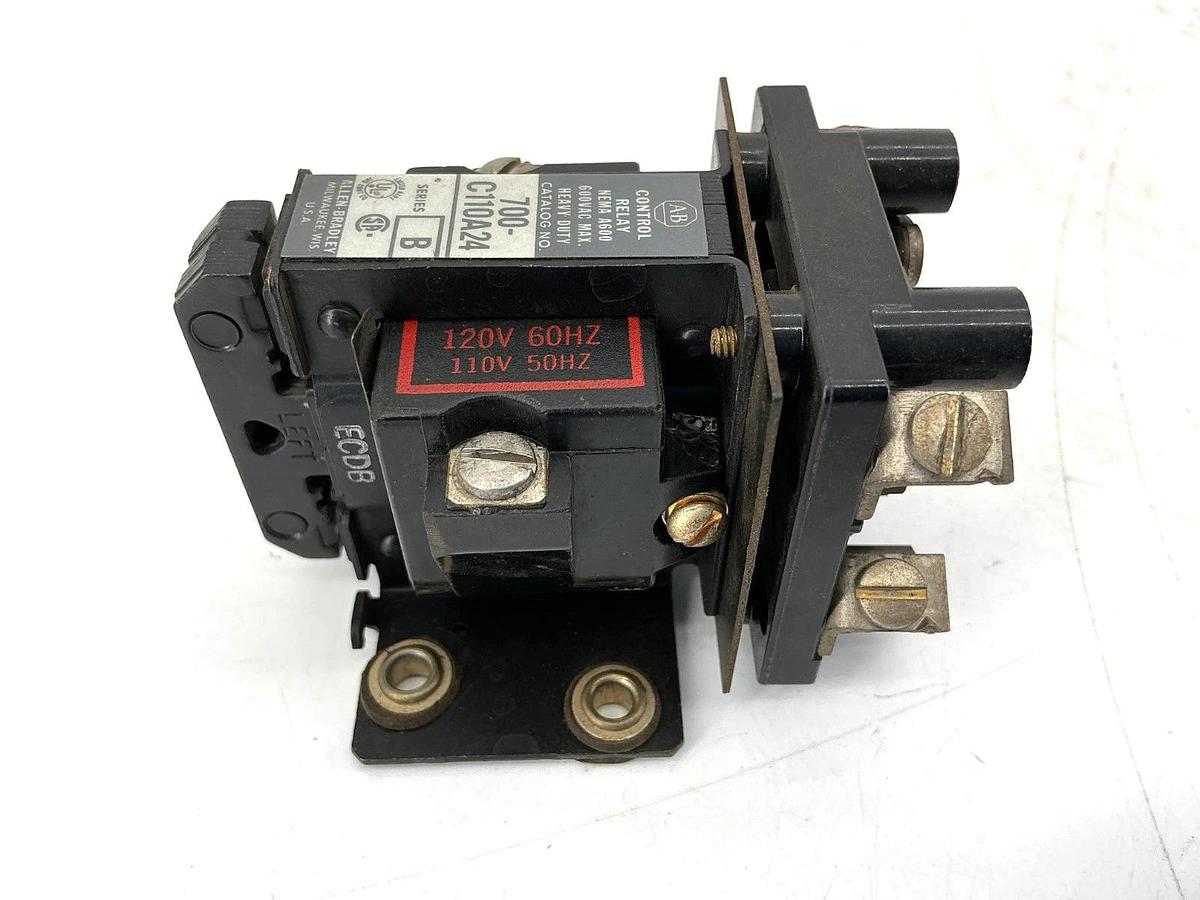 Used Allen Bradley 700-C110A24 Ser B Control Relay 2P 1NO/1NC 24V 60HZ 600V