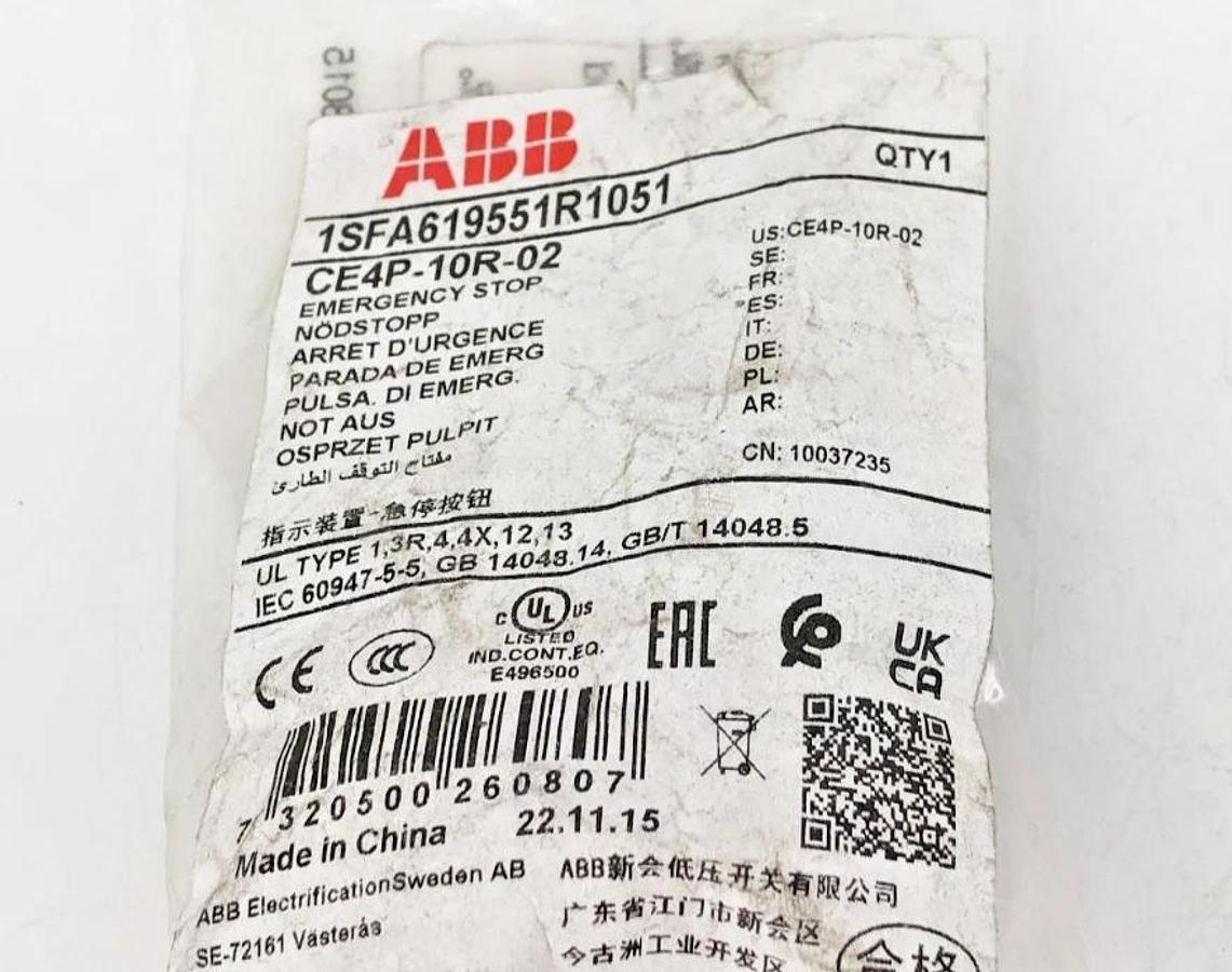 New ABB CE4P-10R-02 Red Emergency Stop Button 1SFA619551R1051