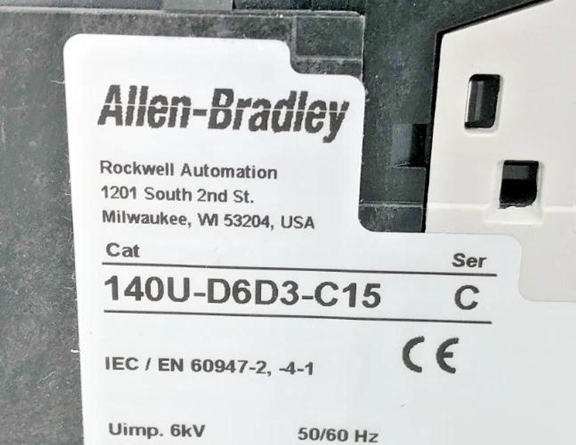 New Allen Bradley 140U-D6D3-C15 Ser. C Circuit Breaker 600Y/347V 15A 3P