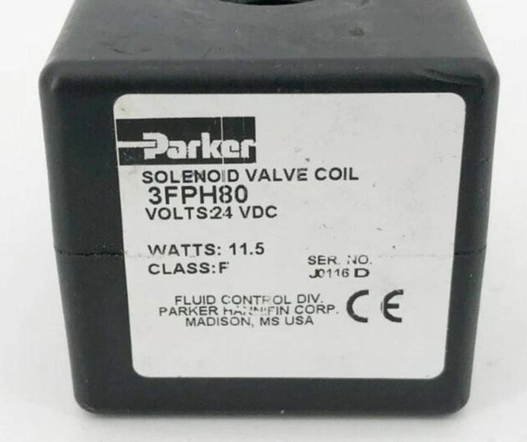 New Parker 3FPH80 Solenoid Valve Coil 24VDC 11.5W - No Box
