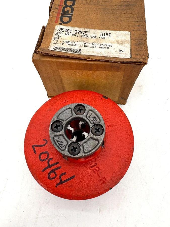 New Rigid 37375 1/8" NPT 12-R Die Head Assembly