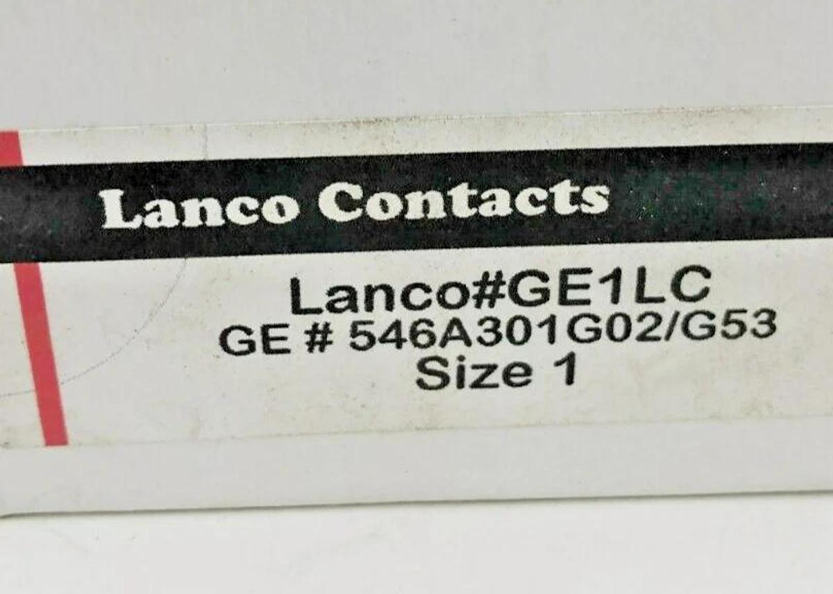 New Lanco GE1LC Contact Kit Size 1 Replaces GE 546A301G02/G53