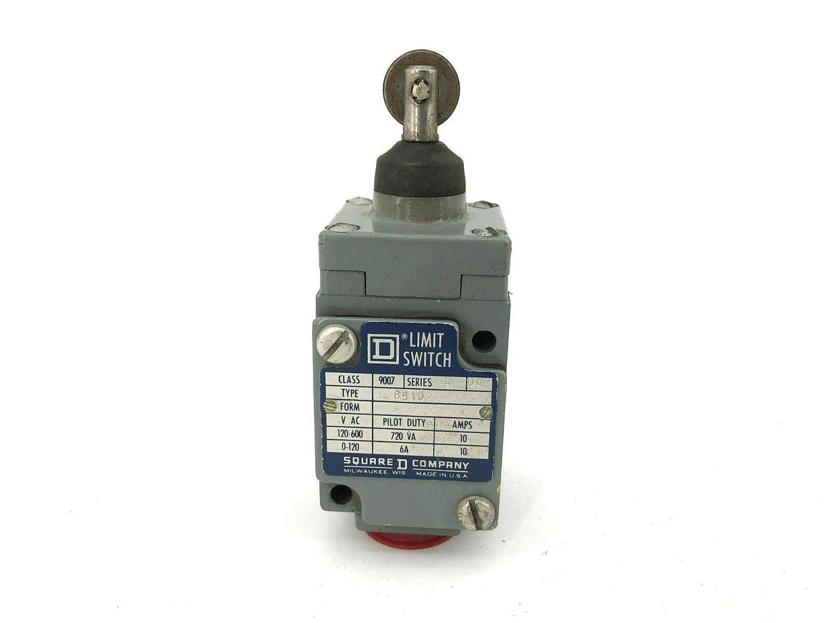 New Square D 9007-B51D Limit Switch With Roller Head 120 - 600 VAC 720 VA 10 A