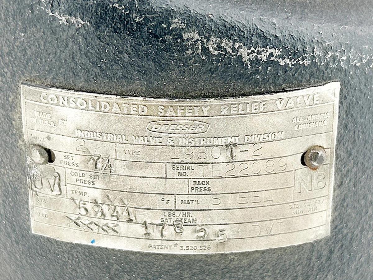 Refurbished Consolidated 1980T-2 Relief Valve 2" Size 35PSI Set Pressure 3277lbs/hr.