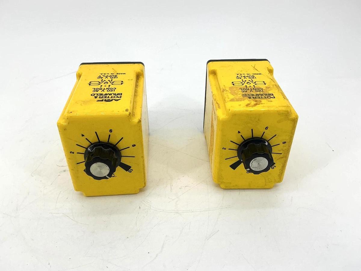 Used Lot of 2 Potter & Brumfield CDB-38-70014 Time Delay Relay 0.1-10sec 10A 120VAC