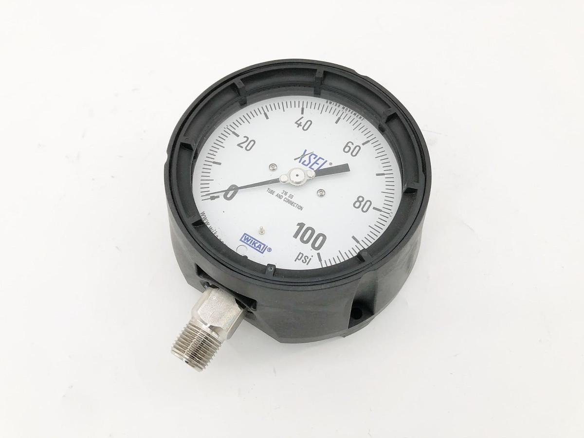 New Wika 9834015 Glycerin Gauge 100 PSI 1/2" NPT 233.34 4.5" - No Box