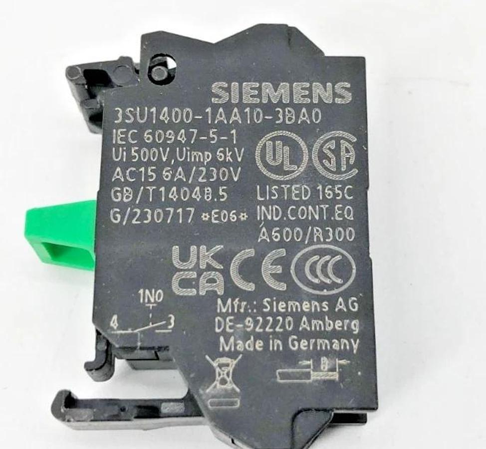 Lot of 3 New Siemens 3SU1400-1AA10-3BA0 Contact Blocks - No Box