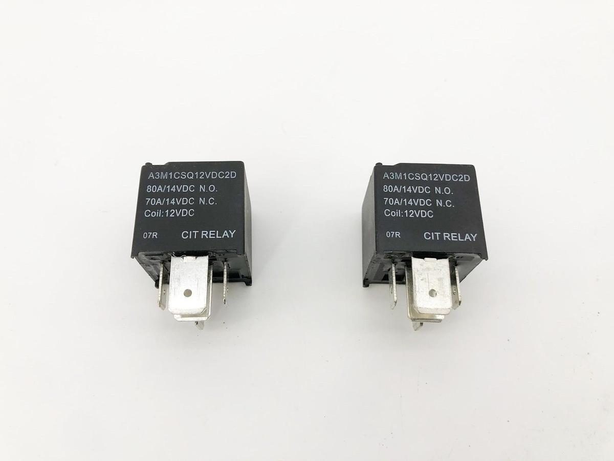 Lot of 2 New CIT Relay A3M1CSQ12VDC2D Relays 12VDC 80A 5 Pin