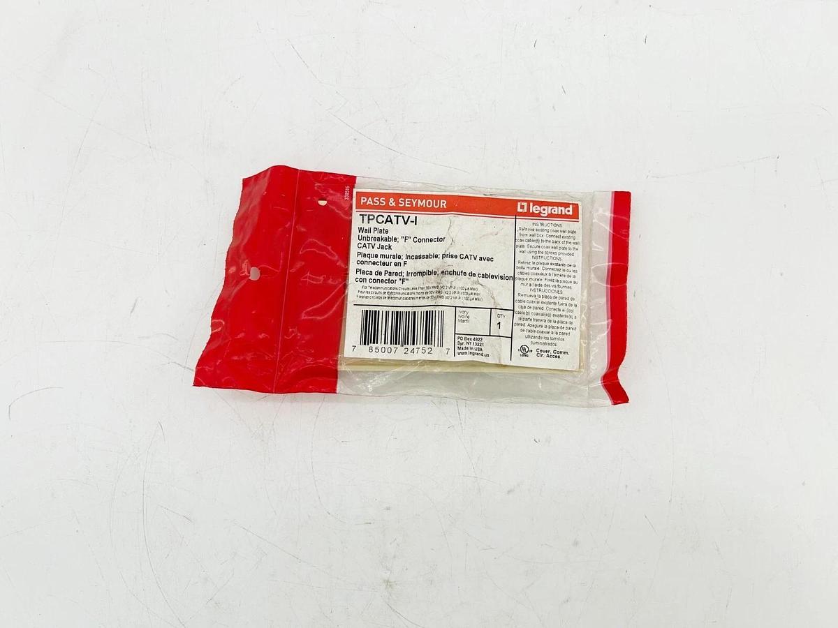 New Lot of 5 Legrand TPCATV-I Wall Plate Unbreakable "F" Connector CatV Jack