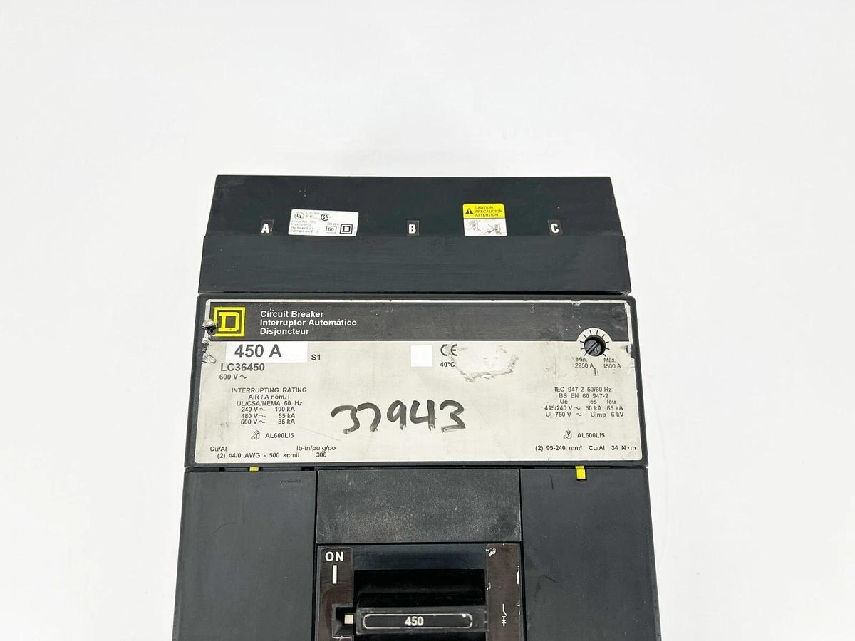 New Square D LC36450 Circuit Breaker 450Amp 600 Volts 3 Pole - No Box