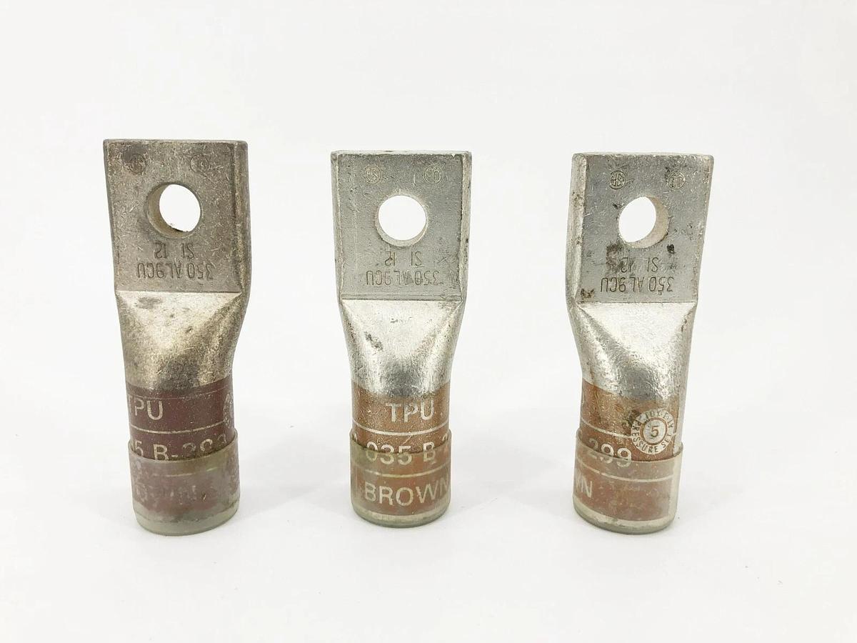 Lot of 3 New Penn-Union BLUA-035 B-299 Lugs Brown 350 AL9CU 1/2" Stud