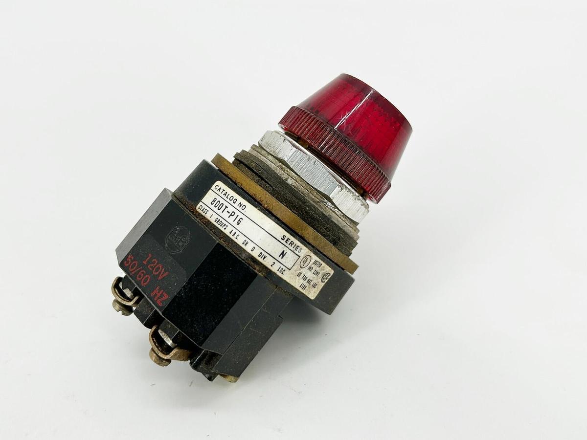 Used Allen Bradley 800T-P16R Pilot Light 30mm Red Transformer Incandescent 120V