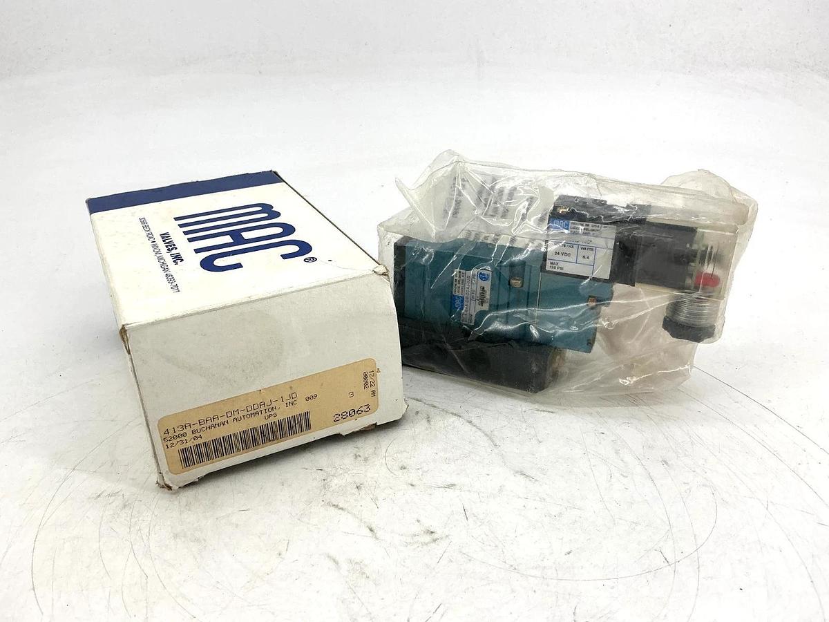New MAC Valves 413A-BAA-DM-DDAJ-1JD Solenoid Valve 5.4Watts 120PSI 24VDC