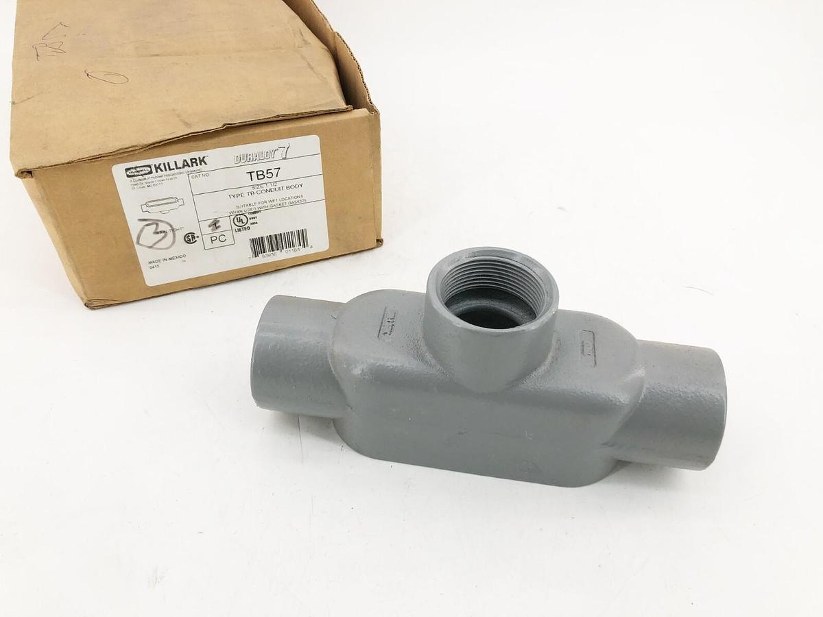 New Killark TB57 Conduit Outlet Body Iron 1-1/2" Trade Size