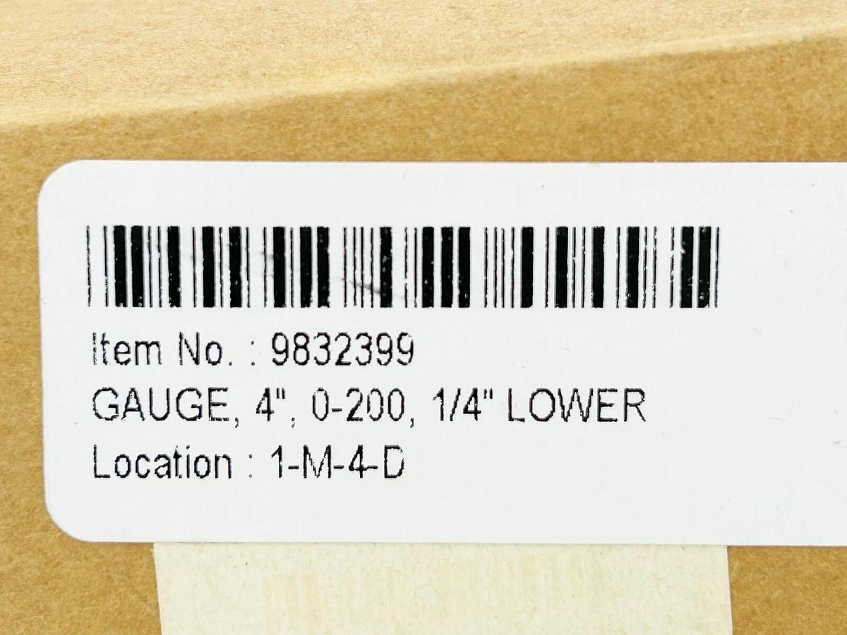 New Wika 9832399 Pressure Gauge 4" Dial 1/4" Thread 0-200PSI 316 SS