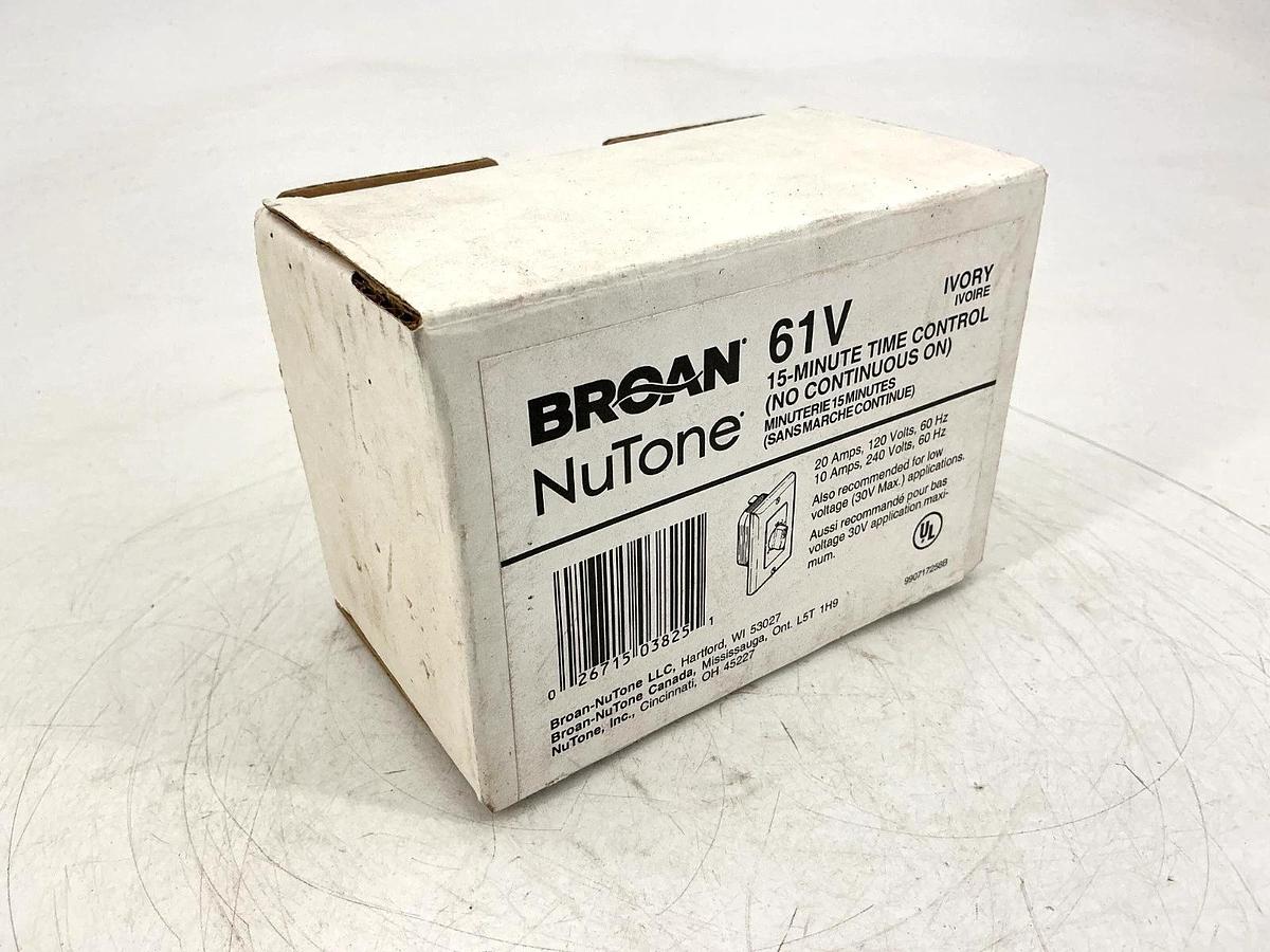 New Broan-NuTone 61V 15-Minute Time Control Ivory 20/10A 120/240V 60HZ