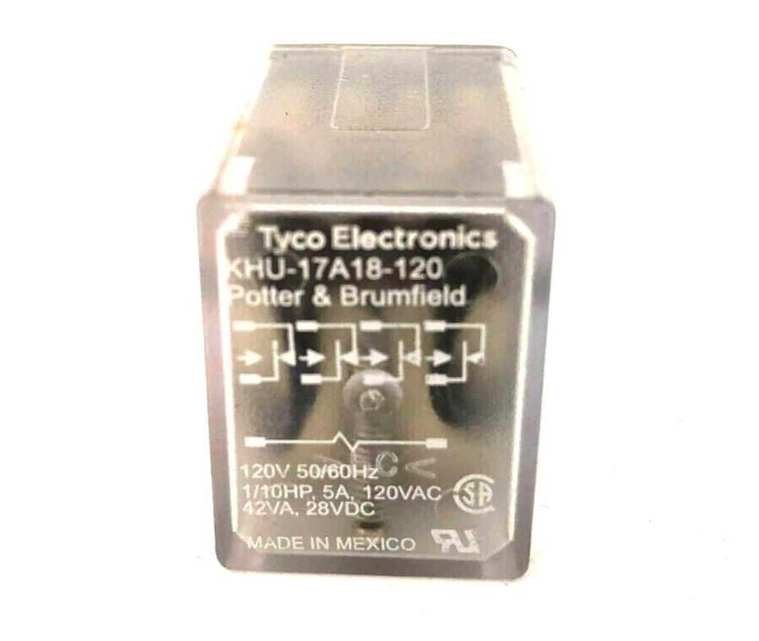 Lot of 2 New Potter & Brumfield KHU-17A18-120 Relays 14-Pin