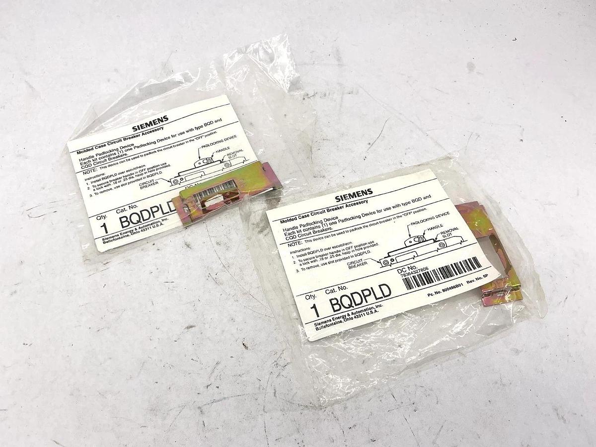 Lot of 2 New Siemens BQDPLD Handle Padlocking Device BQD Frame Circuit Breakers