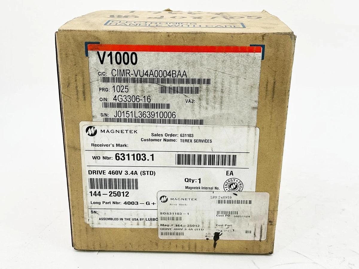 New Magnetek Impulse 4003-G+M AC Drive 144-25012 Yaskawa CIMR-VU4A0004BAA 480V