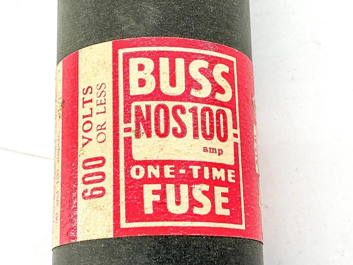 New Lot of 2 Bussmann NOS-100 One Time Fuse 100A 600V - No Box