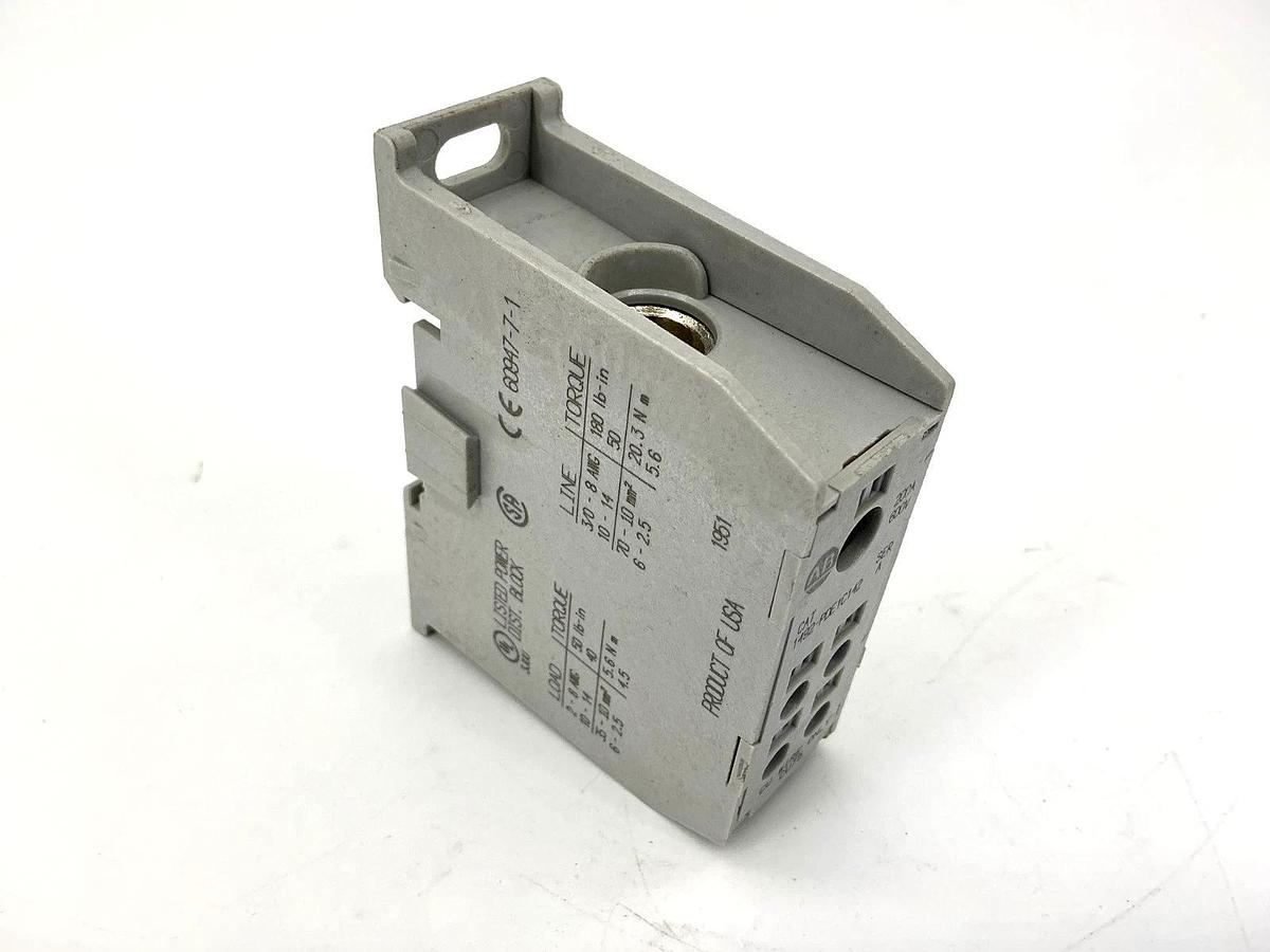 Used Allen Bradley 1492-PDE1C142 Ser A Enclosed Power Distribution Block 1P 200A 600V