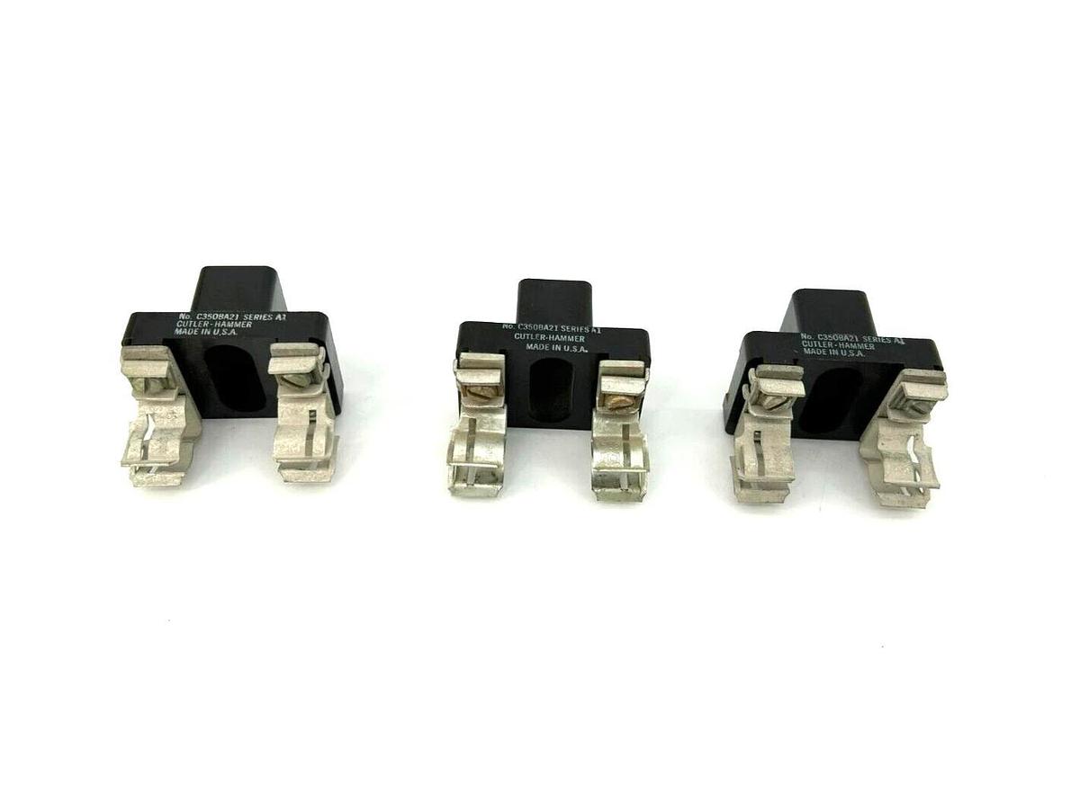 Lot of 3 New Eaton Cutler-Hammer C350BA21 Fuse Blocks, 30A, 250V, 1 Pole