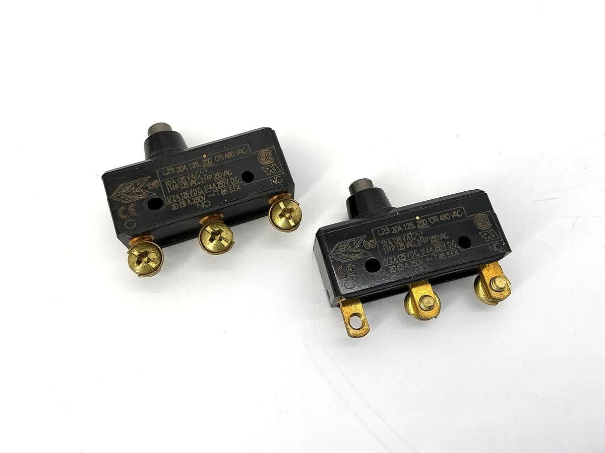 Used Lot of 2 Micro Switch BA-2RB-P4 Limit Switch 20A 120VAC BA2RBP4