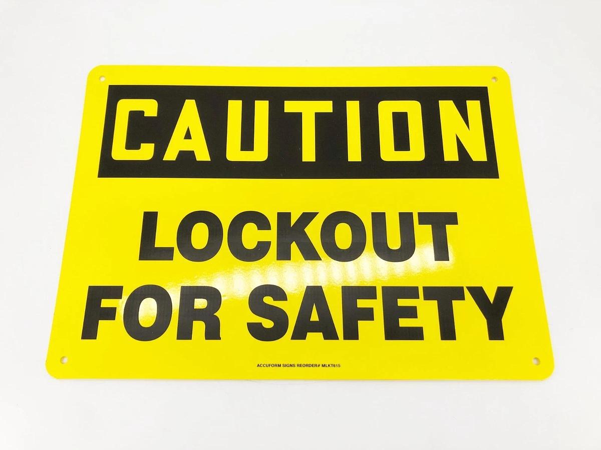 Lot 2 New Accuform MLKT615 Caution Lockout For Safety Signs 10" x 14" - No Box