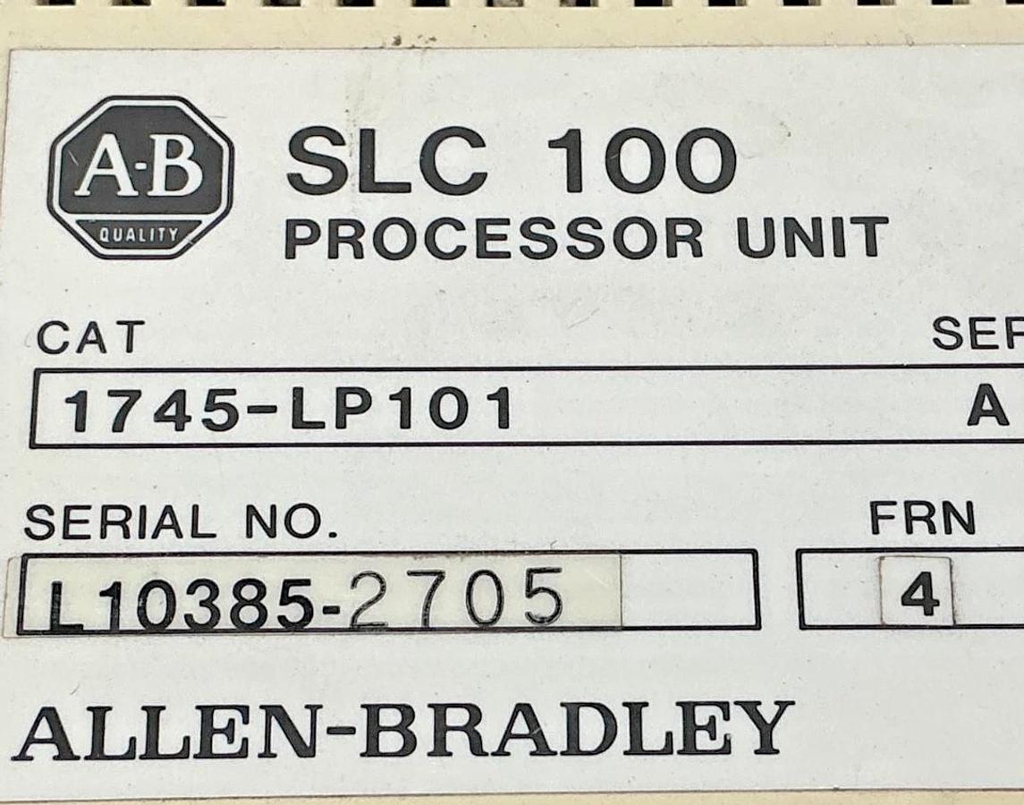 Used Allen Bradley 1745-LP101 Ser A Processor Unit SCL 100 PLC 50/60HZ