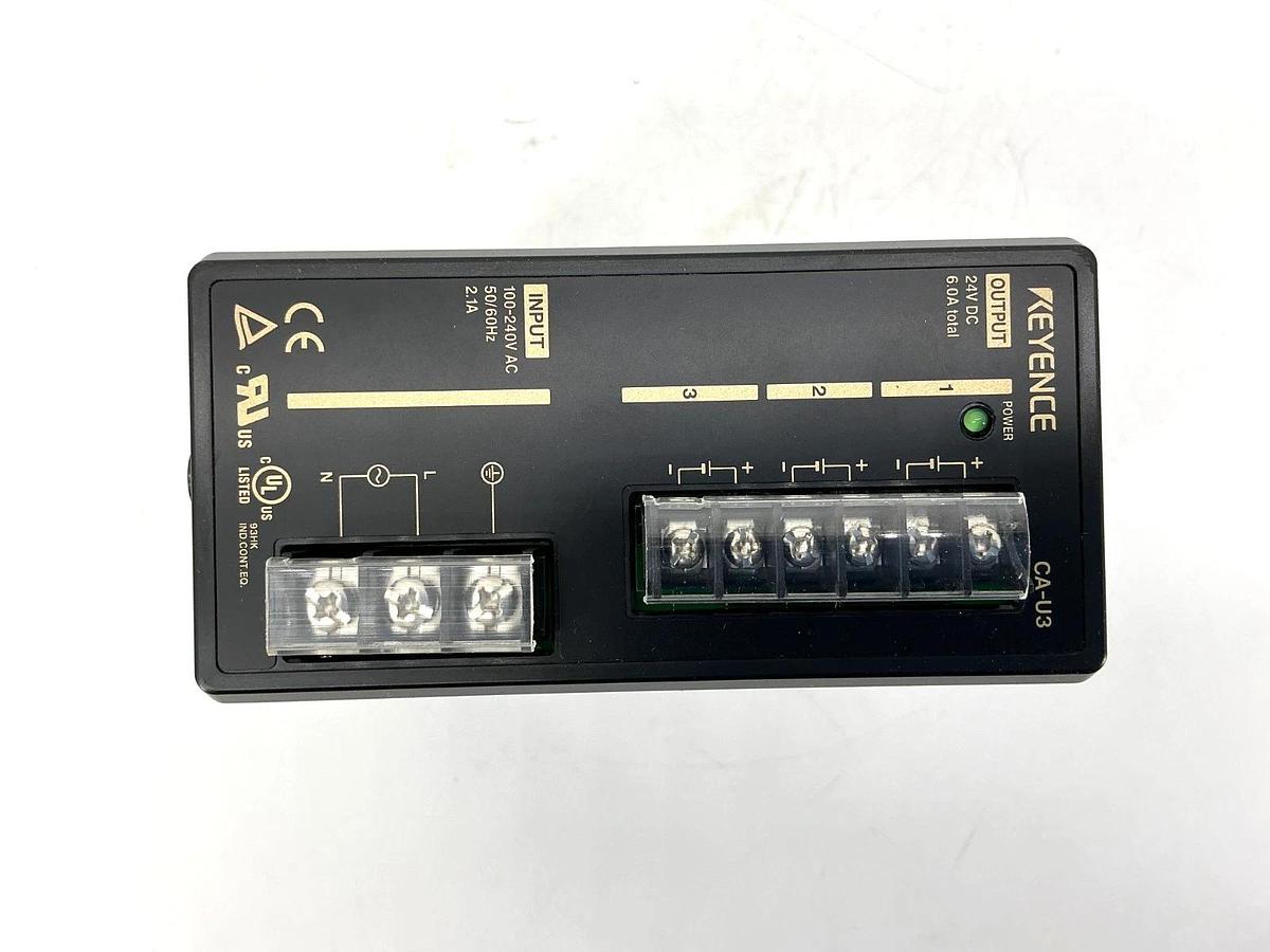 New Keyence CA-U3 Power Supply Input: 2.1A 100-240VAC Output: 6A 24VDC CAU3