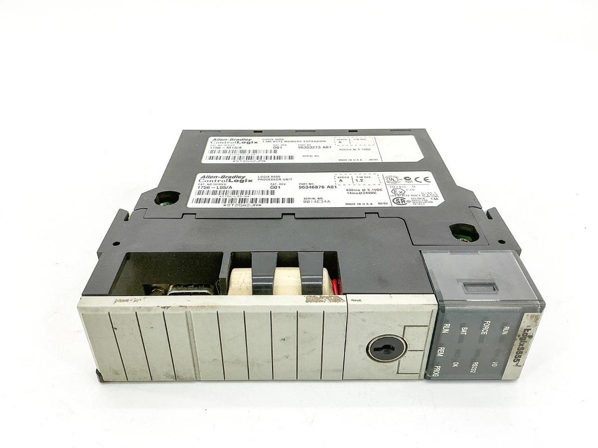 Used Allen Bradley 1756-L55M13 ControlLogix Processor Unit with Memory Expansion