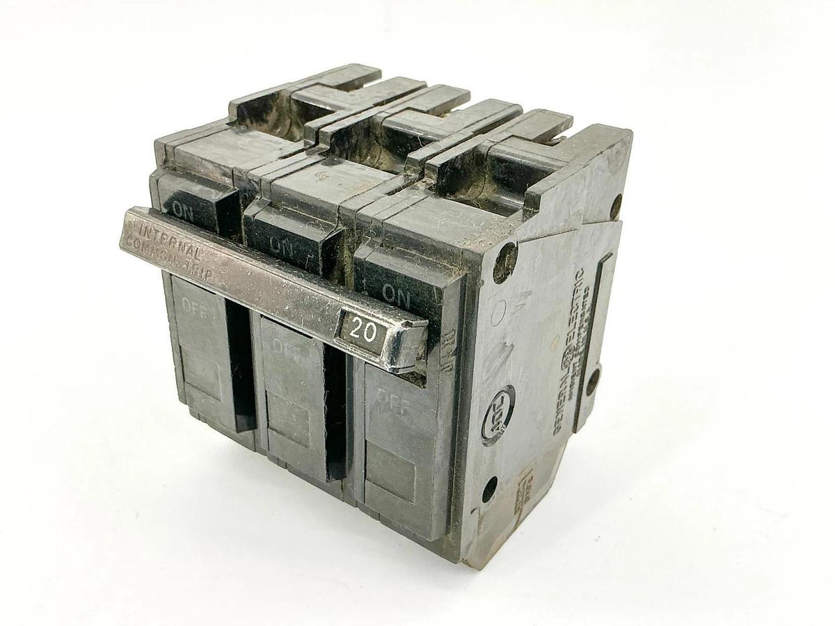 Used General Electric THQL32020 Circuit Breaker 20A 240V 3P Type THQL