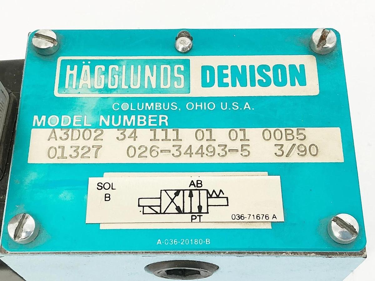 New Denison A3D02-34-111-01-01-00B5 Solenoid Valve 115V 60Hz 026-34493-5 No Box