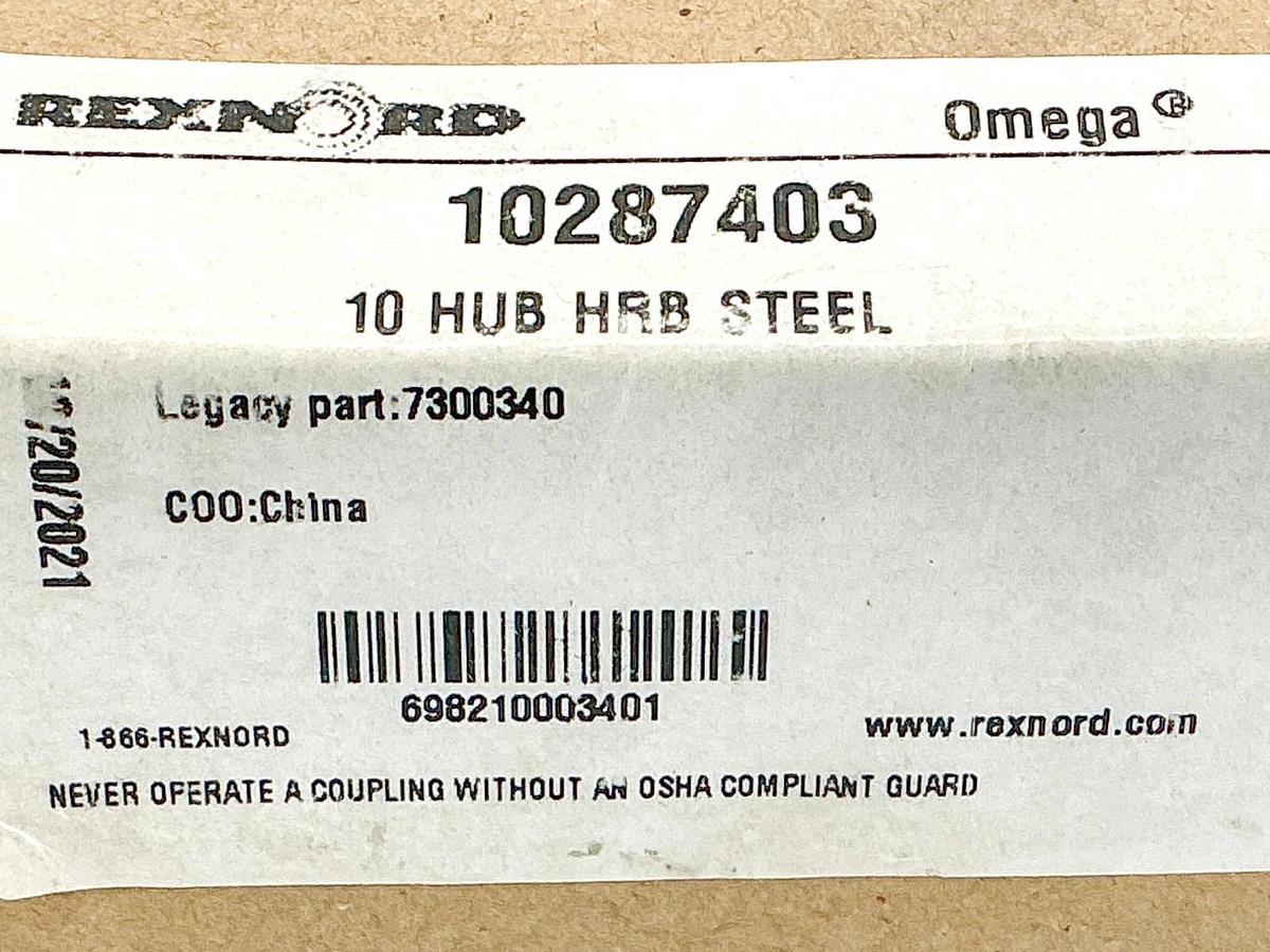 New Rexnord Omega 10287403 10 Hub HRB Steel 7300340