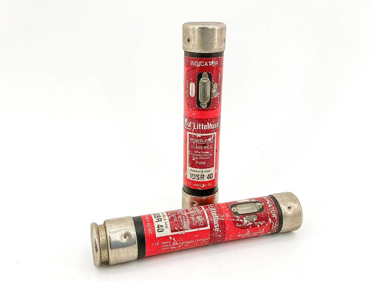 New Lot of 2 Littelfuse IDSR-40 Time Delay Dual Element Fuse 40A 600V Class RK5