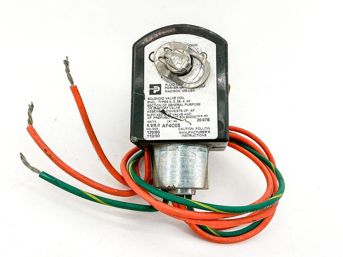 Used Parker AF4C05 Solenoid Valve 110/120V 8W