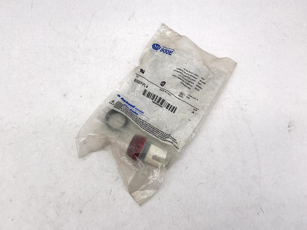 Lot of 4 New Allen Bradley 800EP-PL4 Ser A Optic Pilot Light Red