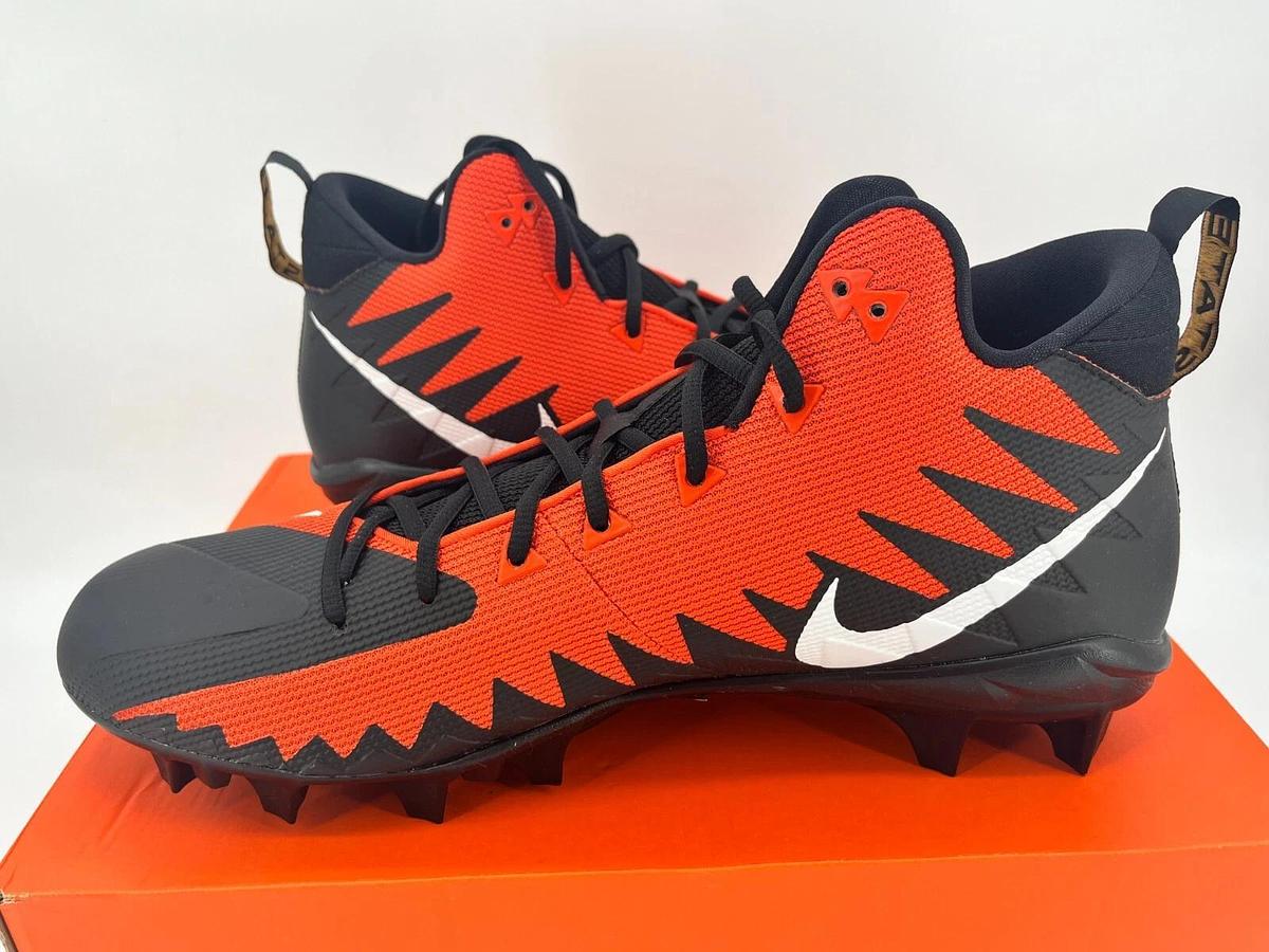 Nike Alpha Menace Pro Mid TD WD Blk/Orange S.16 OSU Beavers Sample Promo Cleats