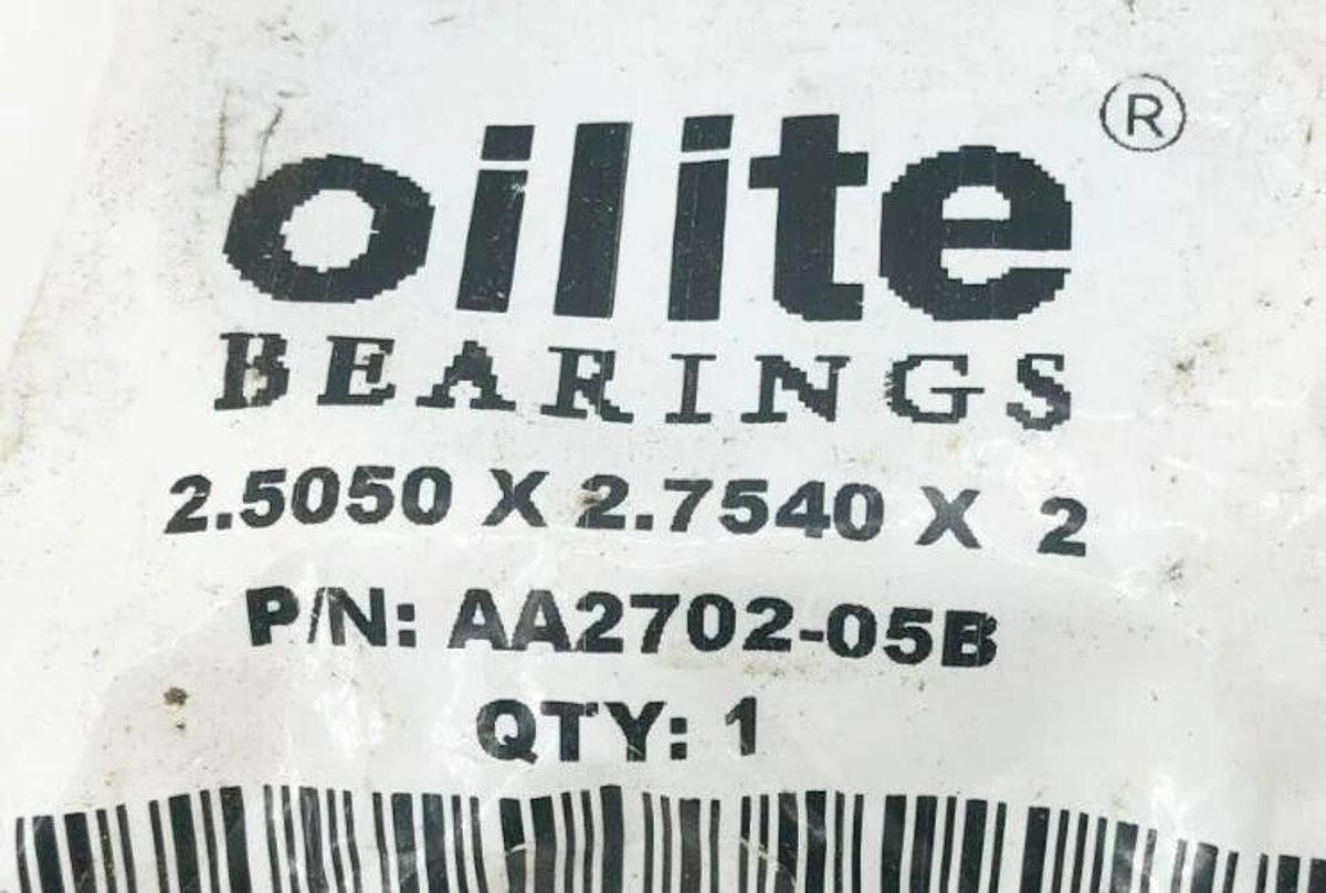 Lot of 2 New Oilite AA2702-05B Brass Bushings 2.5050 x 2.7540 x 2