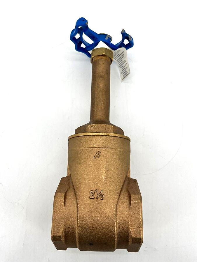 New FNW FNW1221L Bronze Gate Valve 2-1/2" NPT - Broken Handle Sold AS-IS