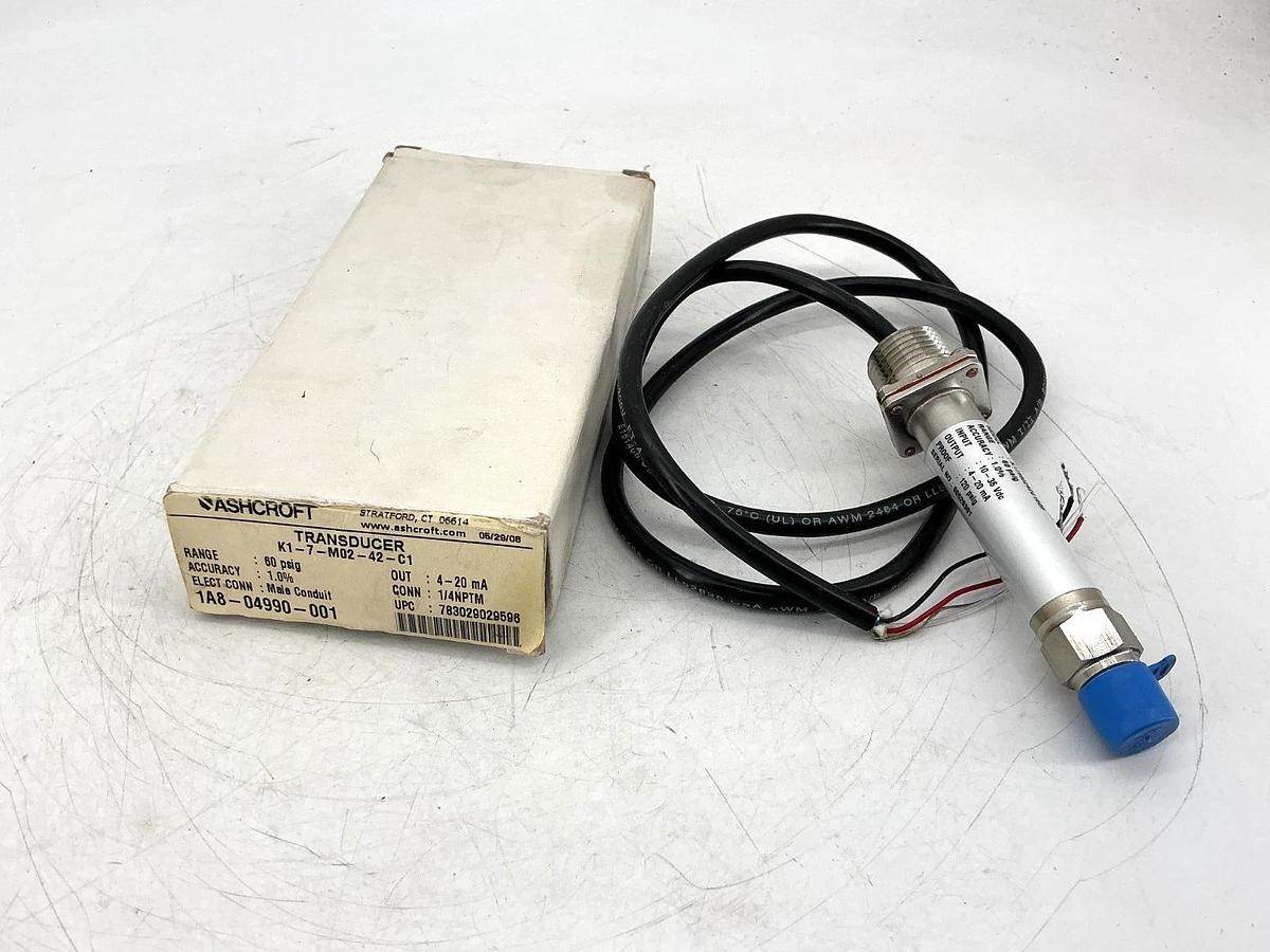 New Ashcroft K1-7-M02-42-C1 Transducer 60PSIG Accuracy 1% 10-36VDC K17M0242C1