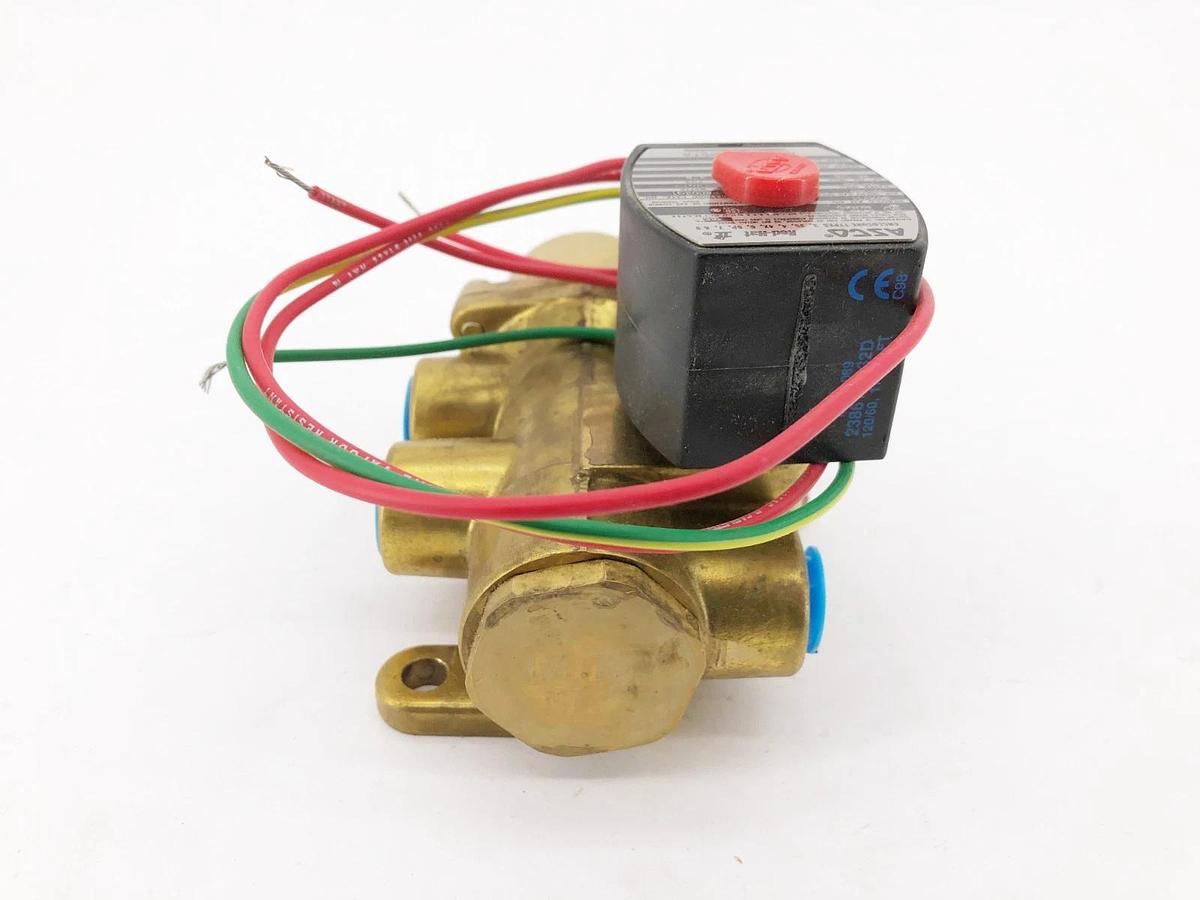 New Asco EF8344G72 110/120V Solenoid Valve Brass 4-Way 3/8" NPT