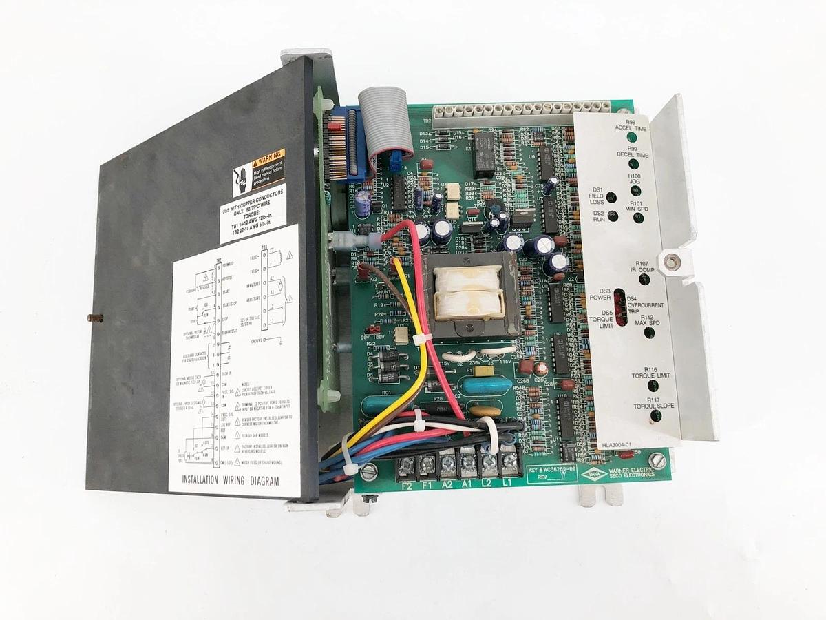 Used Warner Electric Seco SE2202 DC Drive Chassis Unit 115/230 VAC 14A SE2000