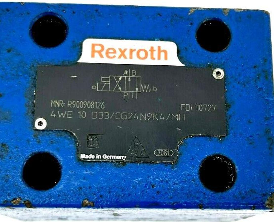Used Rexroth R900908126 Directional Control Valve, 4WE10D33/CG24N9K4/MH