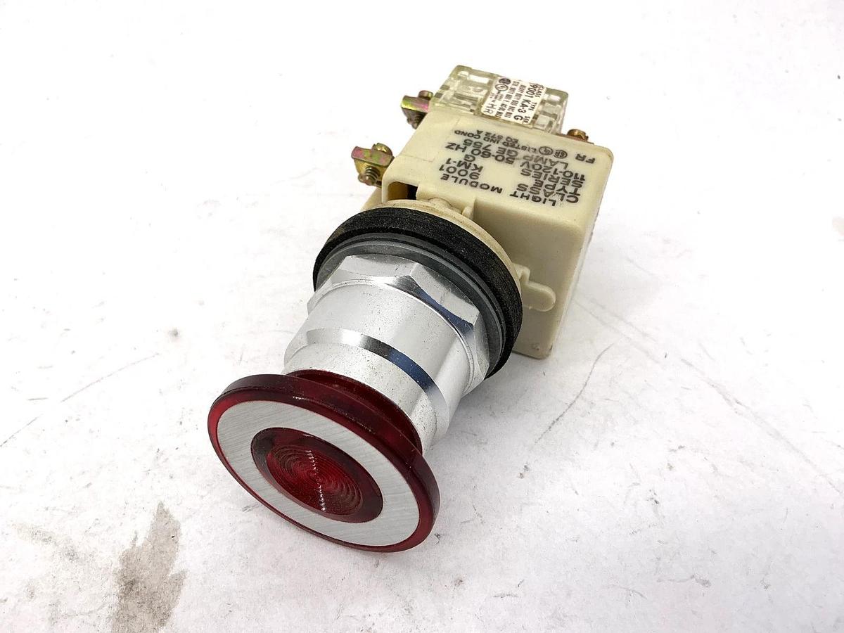New Square D 9001KR-8P1RH25 Ser H Illuminated Momentary Push/Pull Button 120V